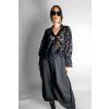 Košile Transparent Black Flowers – Split Cuff