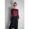 Top s dlouhým rukávem Plum s kašmírem