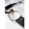 Kožený vak s kruhovými madly Black