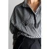 Oversize košile s proužky Black | Grey