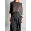 Dlouhý Top | Halenka se zkrácenou přední částí Dark Brown