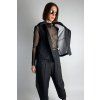 Kostkovaná mušelínová Vesta na Zip Black