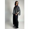Violet Stripe Kimono Black | White