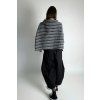 Violet Stripe Kimono Black | White