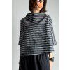 Violet Stripe Kimono Black | White