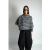 Violet Stripe Kimono Black | White