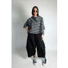 Violet Stripe Kimono Black | White