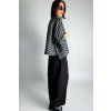 Violet Stripe Kimono Black | White