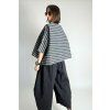 Violet Stripe Kimono Black | White