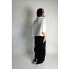 White Stripe Kimono Black