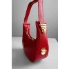 Kožená mini kabelka Lock Red