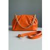 Kožená kabelka se zlatým řetězem Orange