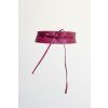 Kožený vázací pásek Thin End  Burgundy