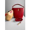 Kožená kabelka Bucket Bag Red & Gold