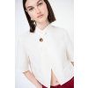 Viskózová/lněná bunda s krátkým rukávem white