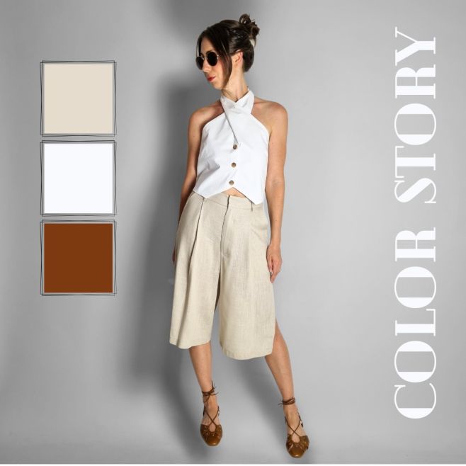 Color Story Jedny bermudy, jedny sandále – a tři naprosto odlišné halenky. Tři outfity, tři nálady, ale všechno krásně...