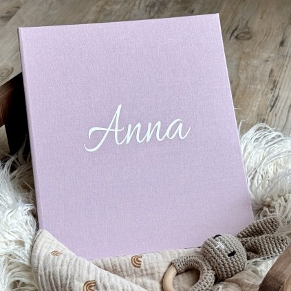 Vzpomínková kniha pro miminko s vlasním nápisem (růžová)