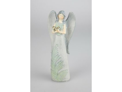 Anjel zeleno-šedý 19cm