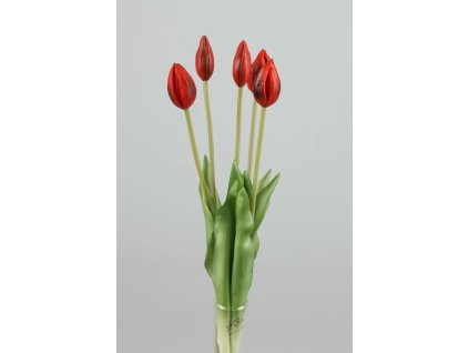 3701-02 Kytica tulipánov 5ks červená 45cm