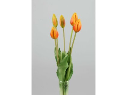 3701-18 Kytica tulipánov 5ks oranžová 45cm