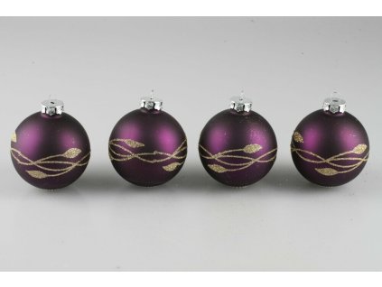 Vianočné gule fialové 8cm bal/4