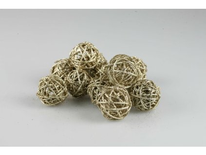 Ratan guľa zlatá 5cm bal/12