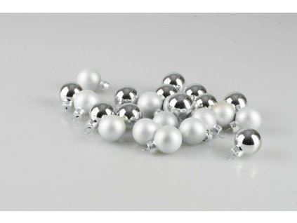 Vianočné gule strieborné 2,5cm S/24