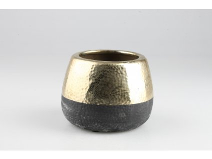 785798 Kvetináč hliník čierno-zlatý pr16 v11cm