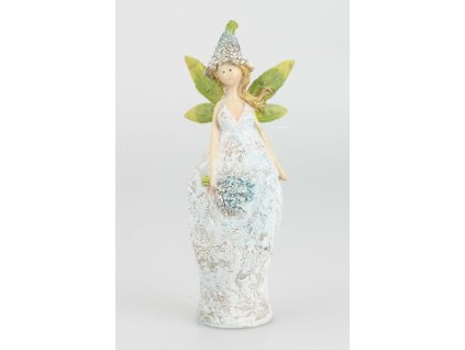 Víla modrá s kyticou 24cm
