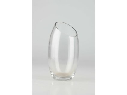 Sklenená váza oval pr.8cm v.19cm