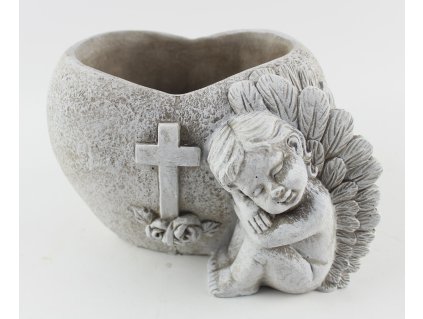 Cementové srdce/anjel 20x15cm