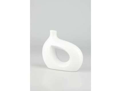 Keramická váza biela pr.2cm š.18cm v.15cm