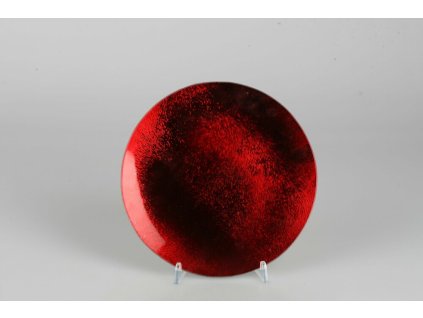 Sklenená podložka červená pr.20cm