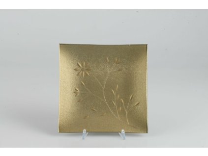 Sklenená podložka zlatá 20x20cm