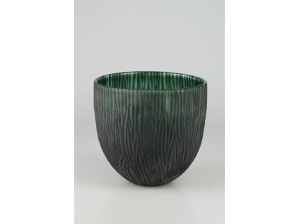 Brúsená váza tmavozelená pr.21cm v.20cm