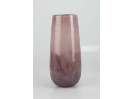 4144-31 Sklenená váza ružová pr.18cm v.43cm