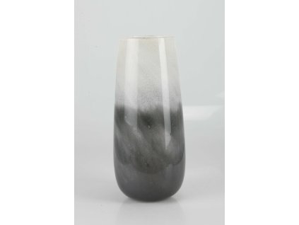 4144-91 Sklenená váza bielo-sivá pr.18cm v.43cm