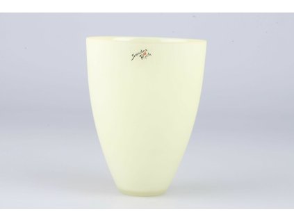 Sklenená váza žltá pr.13cm v.18cm