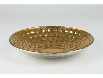 Sklenená tácka zlatá pr.35cm
