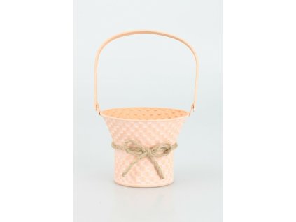 Košik kovový oranžový pr.13cm v.22cm