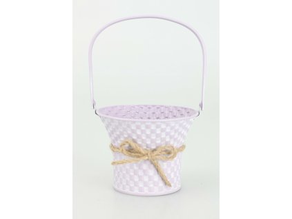 Košik plechový fialový pr.15cm v.23cm