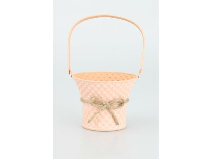 Košik plechový oranžový pr.15cm v.23cm