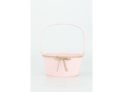 Košik plechový ružový pr.21cm v.26cm