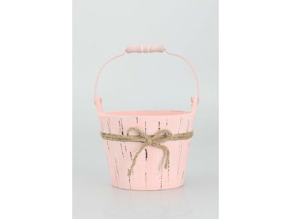 Vedierko drevené ružové pr.18cm v.27cm