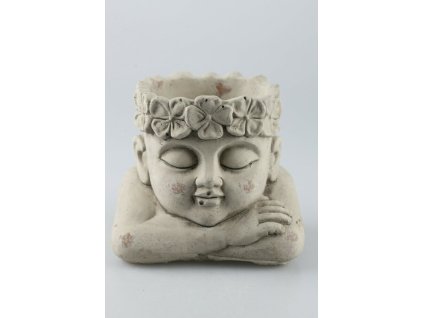10031934 Cementový kvetináč Hlava 16x15cm
