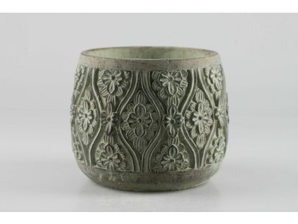 Cementový kvetináč zelený pr.17cm v.16cm