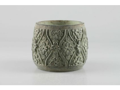 Cementový kvetináč zelený pr.13cm v.16cm