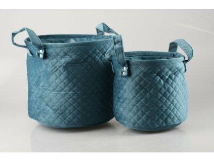 Koše Velvet modré S/2 pr.20/28cm v.20/26cm