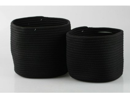 Bavlnené koše čierne S/3 pr.17/20/21cm v.15/17/20cm
