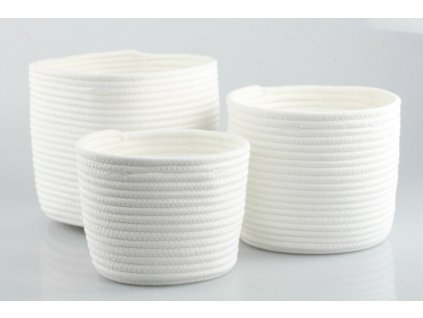 Bavlnené koše biele S/3 pr.21/20/18cm v.21/18/15cm